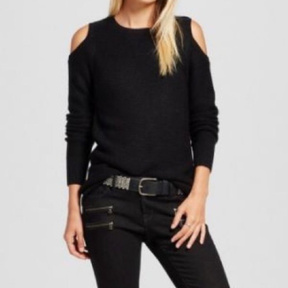 Cold Shoulder Sweater Black Knit NWOT Long Fall